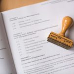 Rubber stamp on an official document